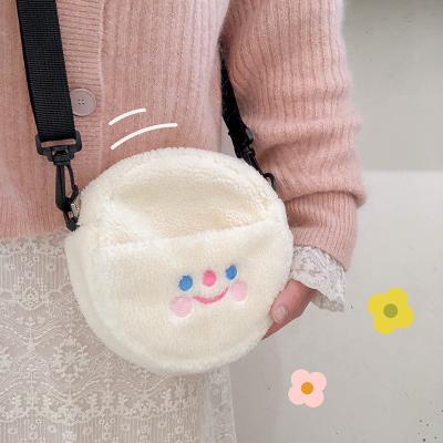 China Daily Use Factory Custom Girls& Kids Cute Cartoon Korean Style Soft Sherpa Fleece Fabric Felt Fuzzy Furry Nap Plush Crossbody Bag for sale