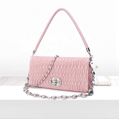 China Beautiful PU Leather &shoulder Strap Woman Cross Diamond Lock 3Chains Fashion Ready Convenient - Body Messenger Handbag Bag for sale