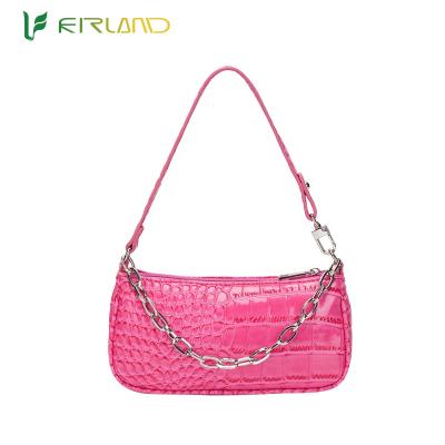 China Fashion factory offer luxury fashion styles PU material pink girls pinch shoulder handbags armpit bag cheap for sale