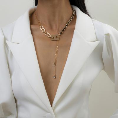 China TRENDY Punk Letter B Pendant Thick Chain Necklace For Women Men Goth Choker Neck Chains Vintage Necklace Jewelry Gift for sale