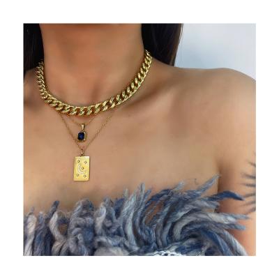 China FASHIONABLE factory wholesale gold plated pendant necklace fashionable pendant necklace star moon gold coin necklace girls wear for sale