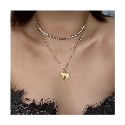 China Factory Price FASHIONABLE Cute Sweet Love Pendant Necklace 18k Gold Plated Fashionable Jewelry Party Gifts Women Necklace for sale