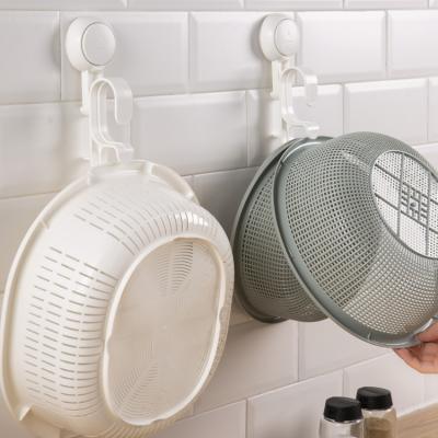 China Sustainable Powerful Vacuum Suction Cup Wall Hooks Clear Plastic Holder Sink Suction Cup Hook Holder For Bathroom for sale