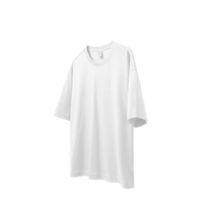 China Men's Drop Shoulder 100 Heavyweight Oversized T-shirt Plus Size Anti-Shrink OEM Boxy Blank Heavy T-shirt Custom Thick Cotton for sale