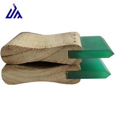 China Wood Porcelain 50 90 Shore Popular Polyurethane Screen Printing Wood Handle Blade Squeegee Handle for sale