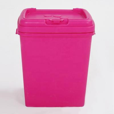 China 15KG 40L Large Sustainable Rectangle Shape Airtight Plastic Pet Food Container for sale