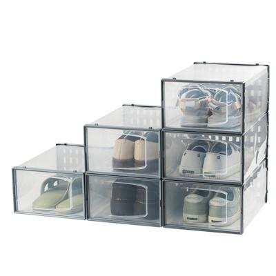 China Wholesale Foldable PP Plastic Transparent Folding Shoe Boxes 	Home Use Items for sale