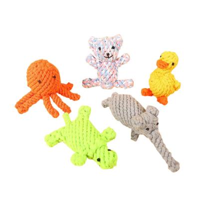 China Viable Pet Shop Gift Set Cute Animal Fruits Shape Soft Cotton Rope Puppy Crochet Dog Toys Pets Small Dog Toy for sale