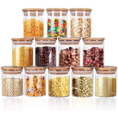 China 12 Pack Viable, 8 Ounce Glass Jar Set Spice Jar Food Container Kitchen Kit For Tea, Herb, Grain, Coffee for sale