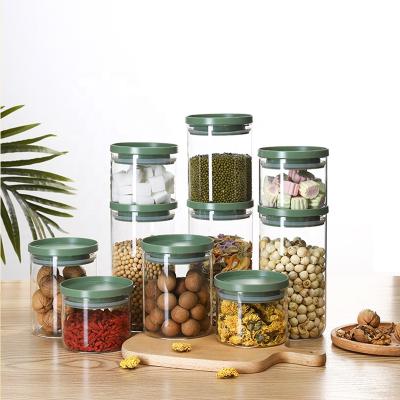 China Freshness Preservation Design New Sealed Jar Food Glass Grain Container Storage Jar Kitchen Bottle Fancy Glass Jar for sale