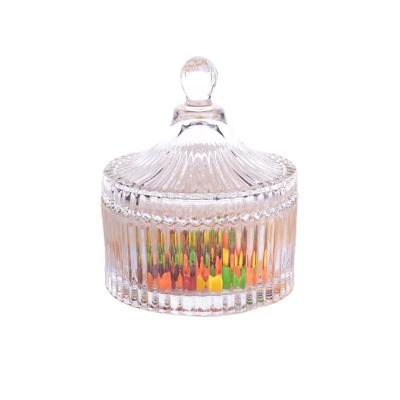 China Minimalist Luxury Colorful Tent Shaped Crystal Candy Jar With Lid To Wedding Candy Buffet Jar Food Jar for sale