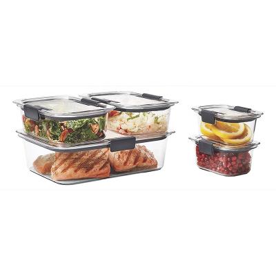 China Leakproof Microwavable Food Storage Containers Crystal Glass Container with Airtight Lids, Set of 5 (10 Pieces Total) for sale