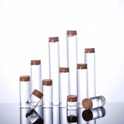 China Eco-Freindly Set Of Drift Bottle Vials Tube Glass Candy Wish Present Bottle With Cork for sale