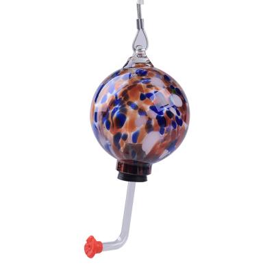 China Colorful Automatic Hummingbird Bird Feeder Glass Ball Hanging Feeder For Outdoor Garden - M for sale