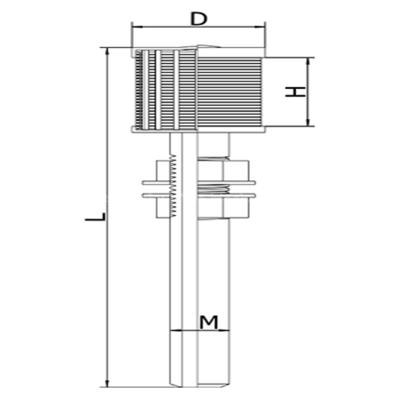 China Long-handle Stainless Steel Watr Filter Nozzle Johnson Screen Mesh with Wedge Wire for sale