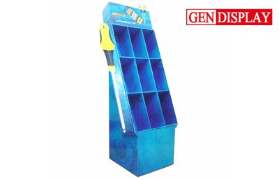 China Retail Corrugated Cardboard Pockets Floor Display Stand For Hardware for sale