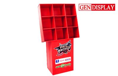 China Cardboard Nine Cells POP Display Stand For Foods Promotion , Snacks Display Unit for sale