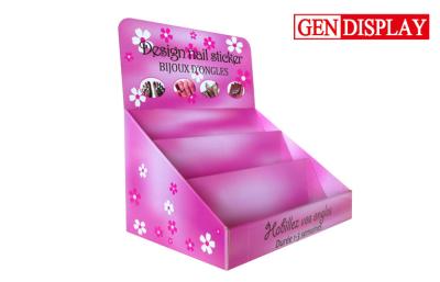 China Cardboard Nail Sticker Counter Display , Pop Cosmetic Display Stands for sale