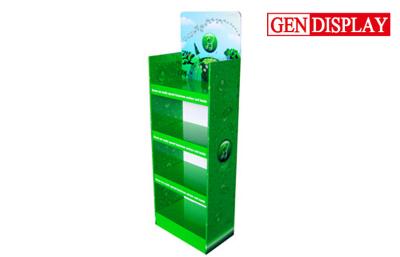 China Custom Green Cardboard Floor Display Stand For Beverages / Drinks for sale