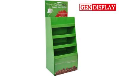 China Cardboard Custom Coffee Beverage Display Racks , Floor Display Shelf for sale