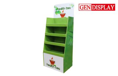 China Market Shops Customized Cardboard Beverage Display Racks With Three Shelves for sale