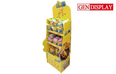 China Eco-friendly Cardboard Custom Candy / Snacks Floor Display Unit With Shelves For Supermarket for sale