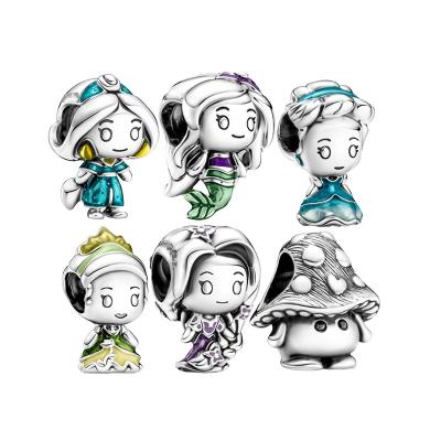 China Fashion Classic Pan Durable 925 Sterling Silver Cartoon Princess Series Women Girl DIY Pendant Charm For Necklace Jewelry Making for sale