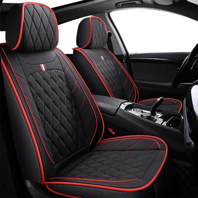 China Cute Car Canvas Leather Seat Covers Full Set Full Set Seat Cover 5 Seat Cover Car Multiple Colors for sale