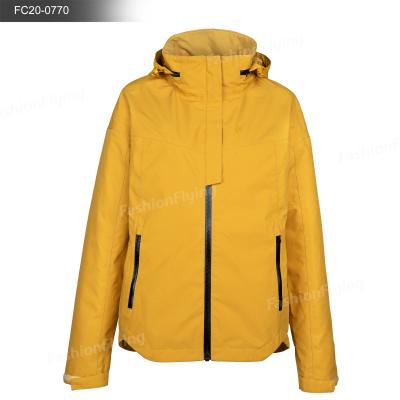 China Sustainable Custom Made Yellow Full Zip Anorak Sporty Jackets For Womens Womens Recycled Jacket for sale