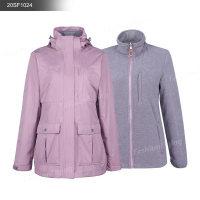 China Waterproof 2021 Women 3 in 1 Moutain Jacket Outdoor Waterproof Anorak Fleece Raincoat Warm Moutain Jacket for sale