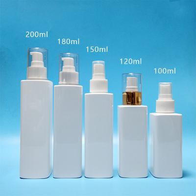 China Personal Care 100ml 120ml 150ml 180ml 200ml Square Spray Bottle Transparent Toner Bottle for sale