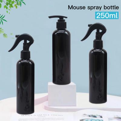 China Household products factory supply empty plastic packaging 250ml black pet mouse spray bottle, disinfection bottle for sale