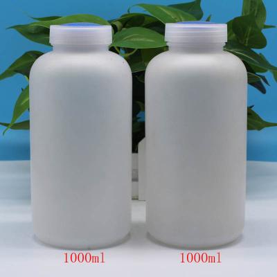 China Medicine Bottle Blue Cap Translucent Plastic Wide Mouth Bottle 1000Ml for sale