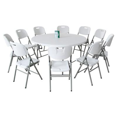 China Contemporary Collapsible round table household plastic large table and chair combination hotel dining table for sale