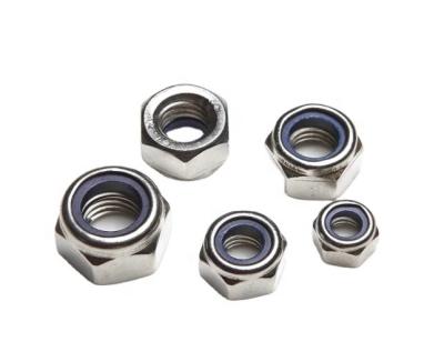 China DIN985 SS304 SS316 Carbon Steel DIN985 Stainless Steel Hex Flange Locknut Nylon Type Stainless Steel Metal for sale