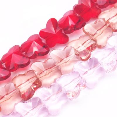 China Modern Custom Crystal Butterfly Transparent Glass Bead For Jewelry Necklace Bracelet Making DIY Accessories for sale