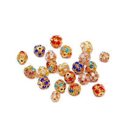 중국 Modern Diamond Color Bayberry Ball Diamond Ball Metal Bead DIY 8 /10mm Loose Jewelry Material Fitting 판매용