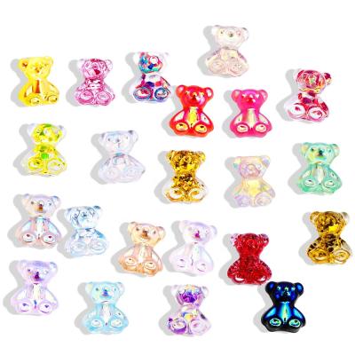 China Nail Charms Wholesale Beautiful Handmade Colorful 7.5*9mm Candy Resin Bear Nail Decoration For DIY Nail Art for sale