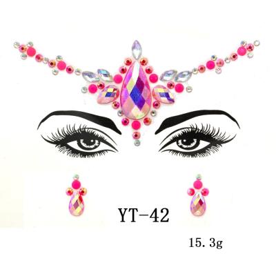 China Wholesale High Quality Glitter Crystals Face Eyes Sticker Rhinestone Tattoo Gems Stickers For Festival Party for sale