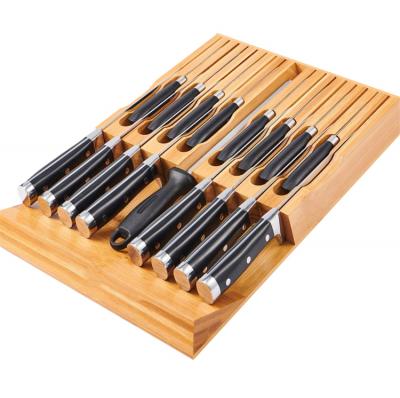 China Viable in Bamboo Knife Organizer Set Holders Universal Drawer Knife Block for sale