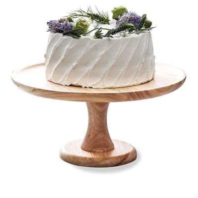 China New Product Stocked Round Cupcake Stand Server Wooden Cake Stand for sale