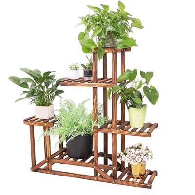 China Modern High Quality Indoor Wooden Plant Rack Display Flower Pot Shelf for sale