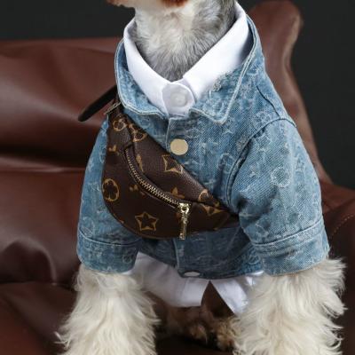 China Stocked Classic Denim Pet Apparel Spring High End Dog Coats Pet Clothes Manufacture Dog Clothes Luxury Pet for sale