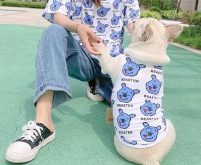 China JXANRY 2021 New Stocked Pet Family Clothes Dog Summer Parent-child Equipment French Bulldog Clothing Wholesale Manufacturing for sale