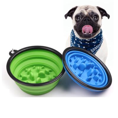 China JXANRY Dog Slow Food Stored Outdoor Pet Bowl Carry Collapsible Bowl Prevent Clogging Bowl for sale