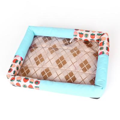 China JXANRY Travel Strawberry Anti Slip Pet Mat Dog Summer Cooling Mat Comfortable Pet Bed for sale