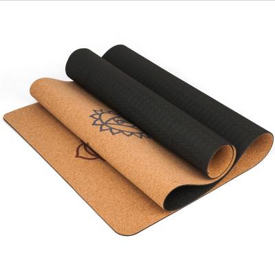 China 183X66cm Mat Pilates Exercise Pads Non-Slip Yoga Mats 5mm Tape Eco-friendly Natural Yoga Cork for sale