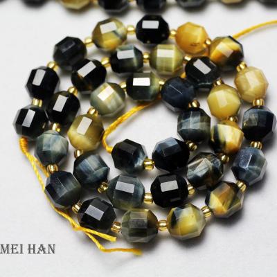 China For DIY 9*10mm tiger eye dream stone jewellry faceted energy pointed column loose beads for Christmas DIY jewellry for sale