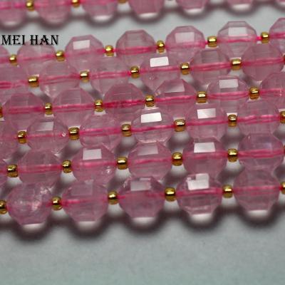 China Natural Pink 9*10mm Faceted Pointed Column Beads Loose Stone Quartz Stone For Jewelry Making DIY Design for sale