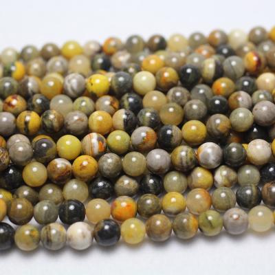 China Natural Gemstones Wholesale Natural 6mm Mixed Color Bumble Bee Stone Rare Loose Beads For Jewelry Making DIY Design for sale